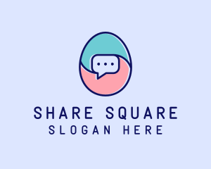 Egg Message Chat logo design