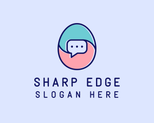 Egg Message Chat logo design