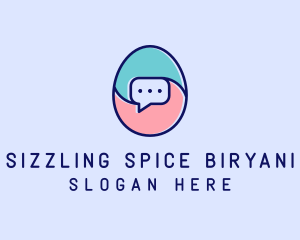 Egg Message Chat logo design