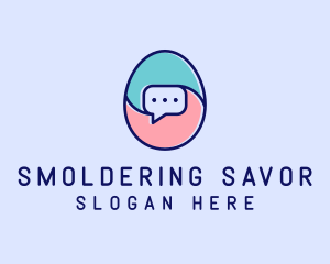 Egg Message Chat logo design