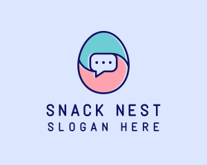 Egg Message Chat logo design