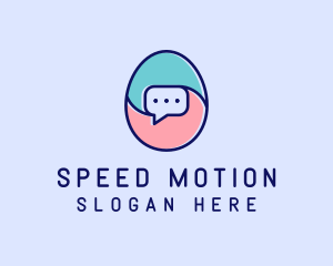 Egg Message Chat logo design