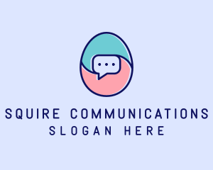 Egg Message Chat logo design