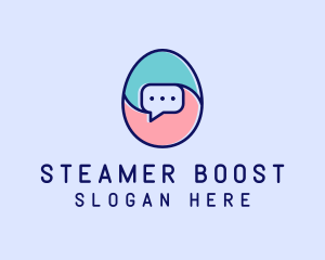 Egg Message Chat logo design