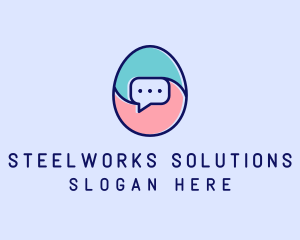 Egg Message Chat logo design