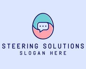 Egg Message Chat logo design