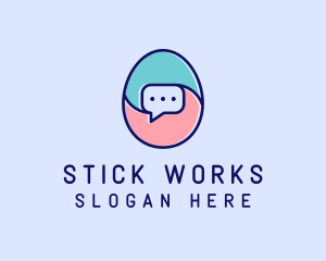 Egg Message Chat logo design