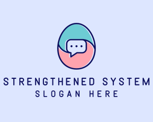 Egg Message Chat logo design