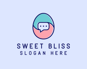 Egg Message Chat logo design