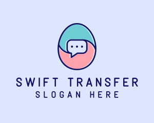 Egg Message Chat logo design