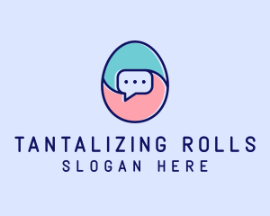 Egg Message Chat logo design