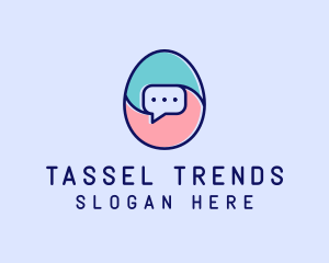 Egg Message Chat logo design