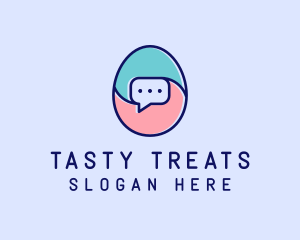 Egg Message Chat logo design