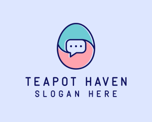 Egg Message Chat logo design