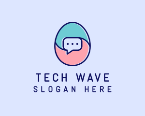 Egg Message Chat logo design