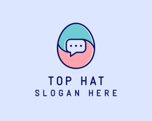 Egg Message Chat logo design