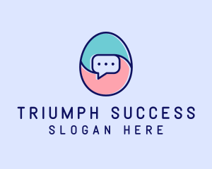 Egg Message Chat logo design