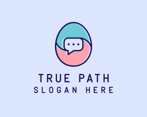 Egg Message Chat logo design