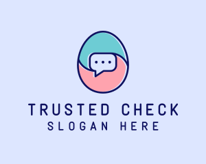 Egg Message Chat logo design