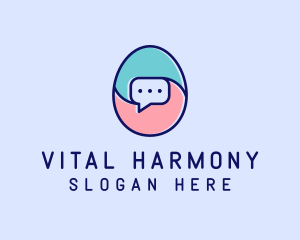 Egg Message Chat logo design