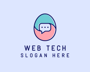 Egg Message Chat logo design