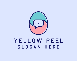 Egg Message Chat logo design