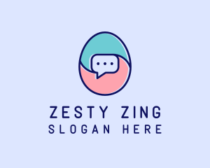 Egg Message Chat logo design