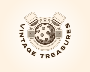 Vintage Pickleball Emblem logo design