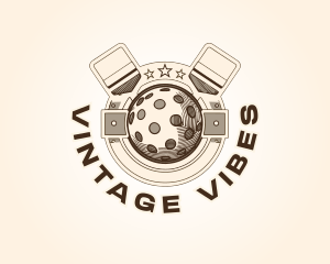 Vintage Pickleball Emblem logo design