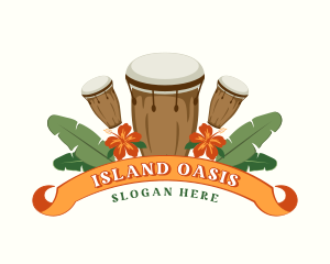 Tropical Conga Drums logo design