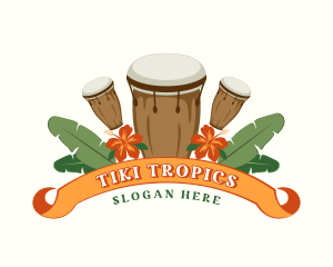 Tropical Conga Drums logo design