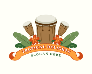 Tropical Conga Drums logo design