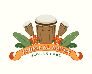 Tropical Conga Drums logo design