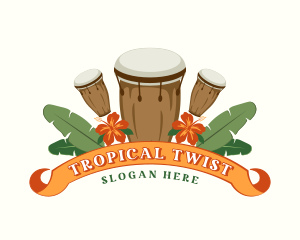 Tropical Conga Drums logo design