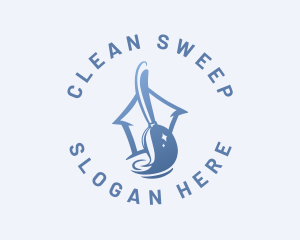 House Cleaning Mop logo design