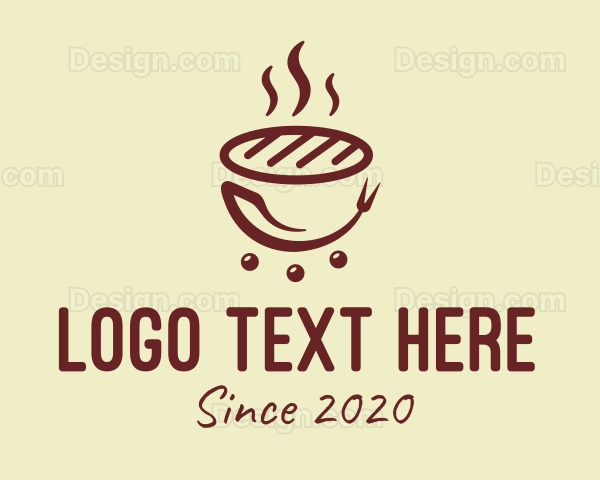 Hot Barbecue Grill Logo