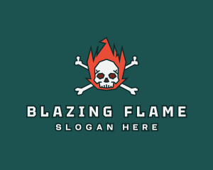 Burning Skull Flame logo design