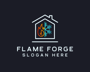 Fire Ice House Cooling logo design