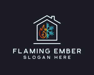 Fire Ice House Cooling logo design