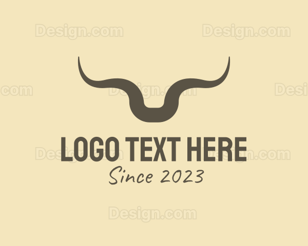 Rustic Bull Horns Logo