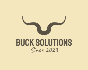 Rustic Bull Horns  logo design