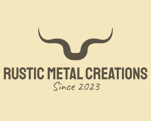 Rustic Bull Horns  logo design