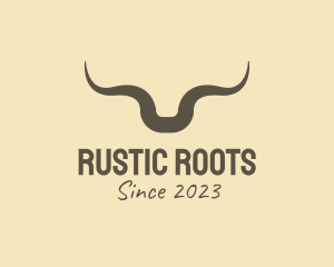 Rustic Bull Horns  logo design