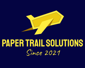 Yellow Paper Plane logo design