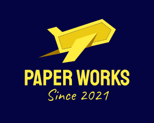 Yellow Paper Plane logo design