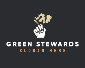 Smoking Weed Cigarette logo design