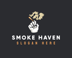 Smoking Weed Cigarette logo design