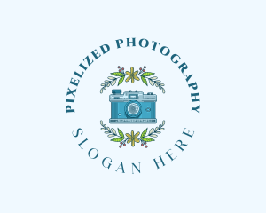 Floral Camera Twig logo design