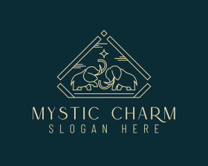 Yellow Mystic Elephant  logo design