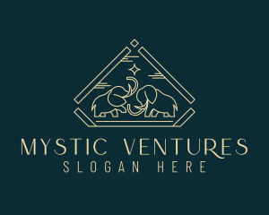 Yellow Mystic Elephant  logo design